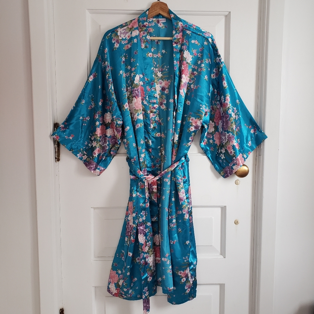 Floral Silk Kimono Robe